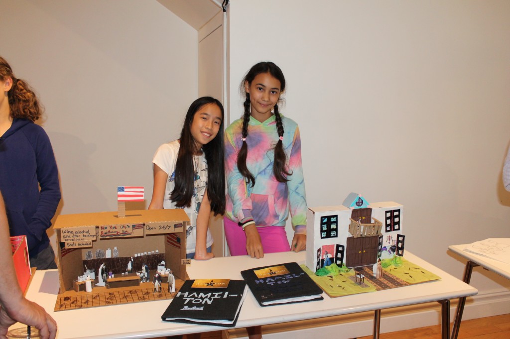 Margot and Ela show off their designs and guidebooks from our middle school Hamilton’s New York program. Credit: Center for Architecture.
